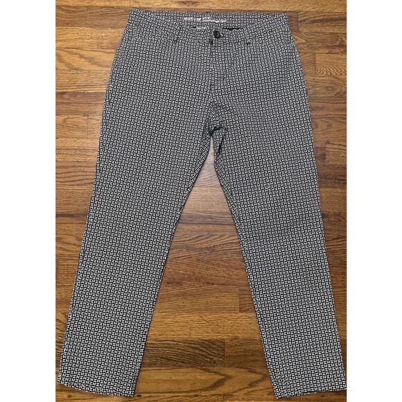 Khakis By Gap Womens Pants 6R Slim City Black With Geometric Print LA Coupe - Picture 2 of 10